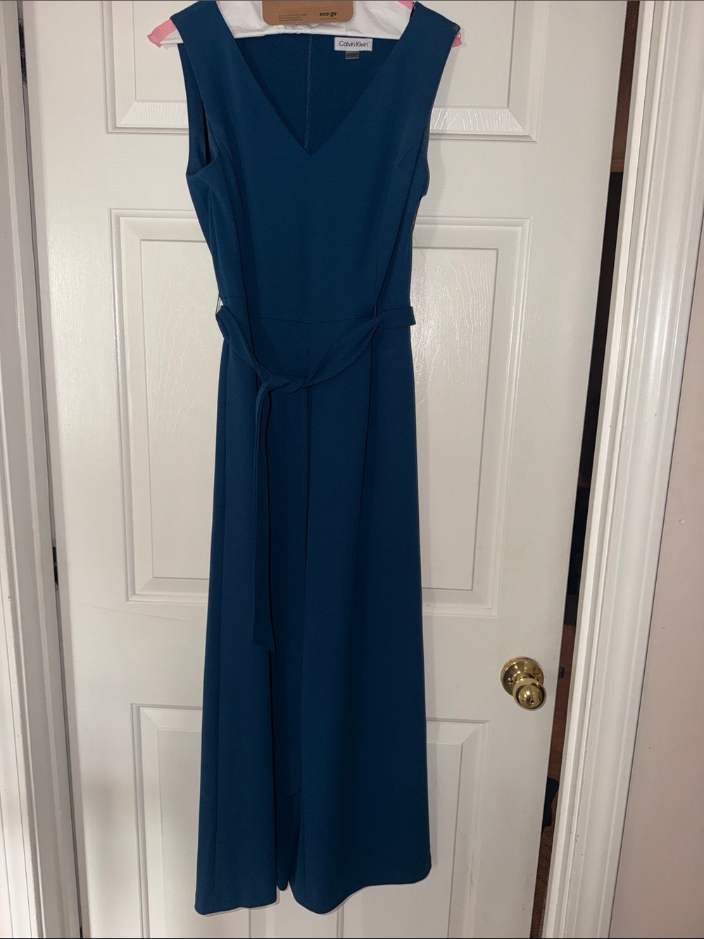Calvin Klein Teal Sleeveless Wide-Leg Jumpsuit
